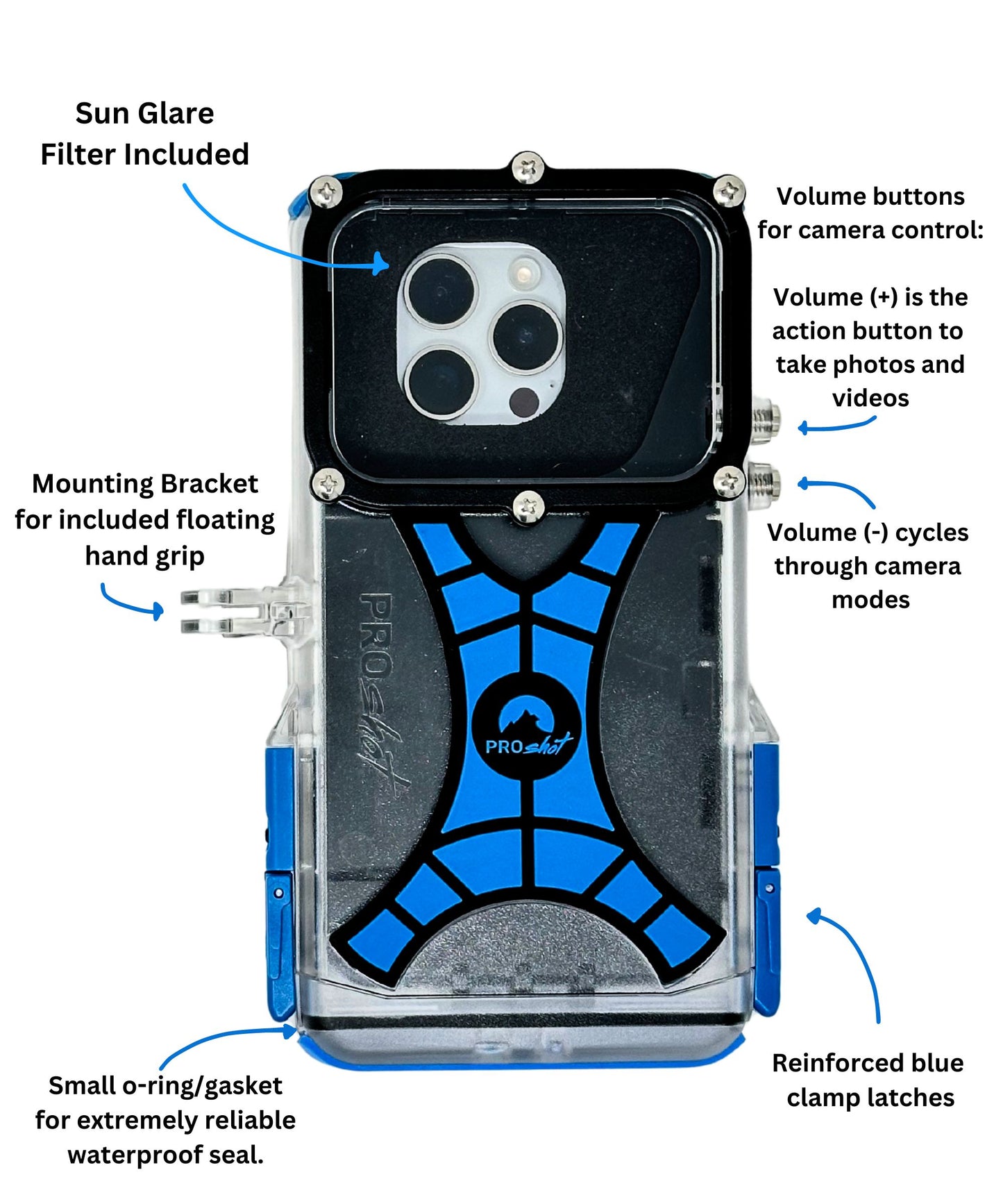 ProShot Dive Compatible with ALL iPhone Models with Floating Hand Grip